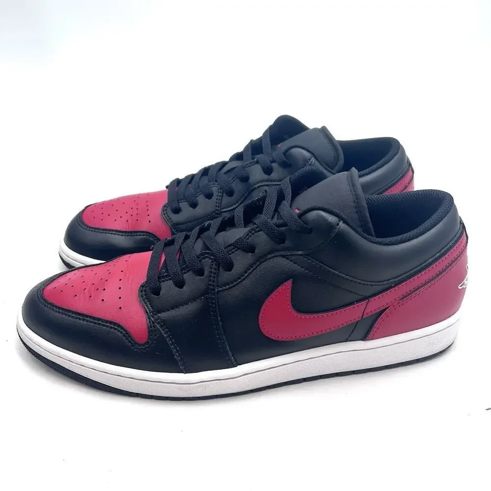 Nike Air Jordan 1 Low Bred Black Red White 553558-067 Mens Size 12